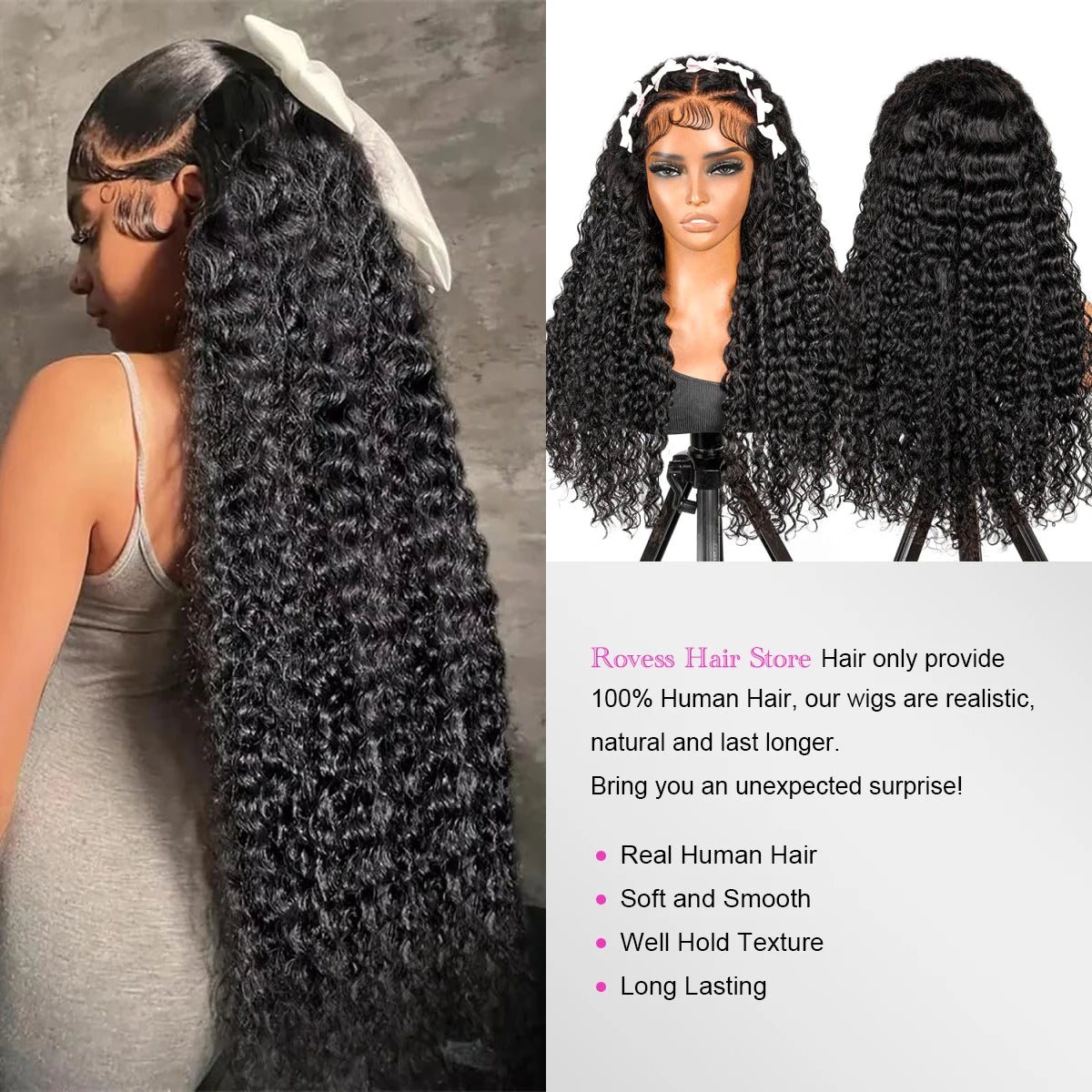 Transparent Deep Water Wave Lace Frontal Wig