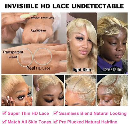 HD Transparent Honey Blonde Body Wave Wig