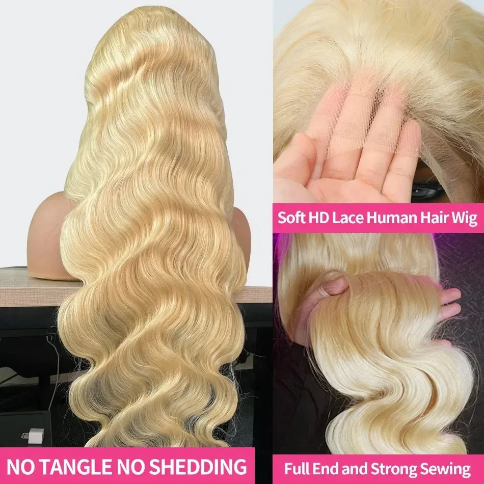 HD Transparent Honey Blonde Body Wave Wig