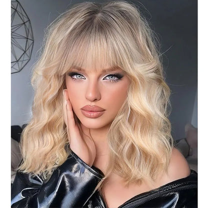 Short Brown Highlight Bob Wig