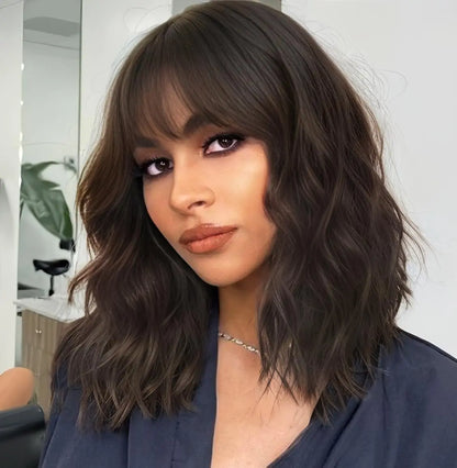 Short Brown Highlight Bob Wig