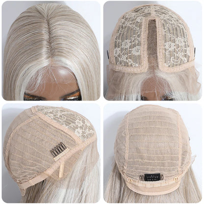 Long Straight Blonde Synthetic Wig