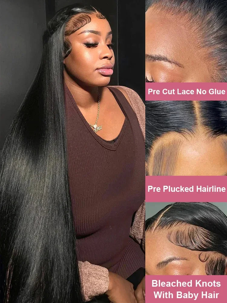 HD Transparent Bone Straight Wig