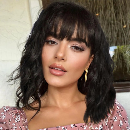 Short Brown Highlight Bob Wig