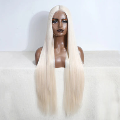Long Straight Blonde Synthetic Wig