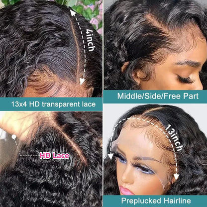 Transparent Deep Water Wave Lace Frontal Wig