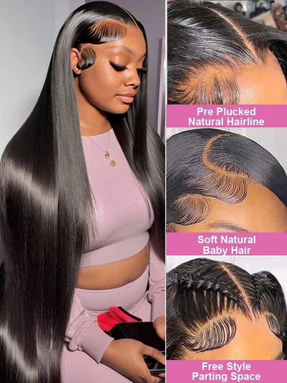 HD Transparent Bone Straight Wig