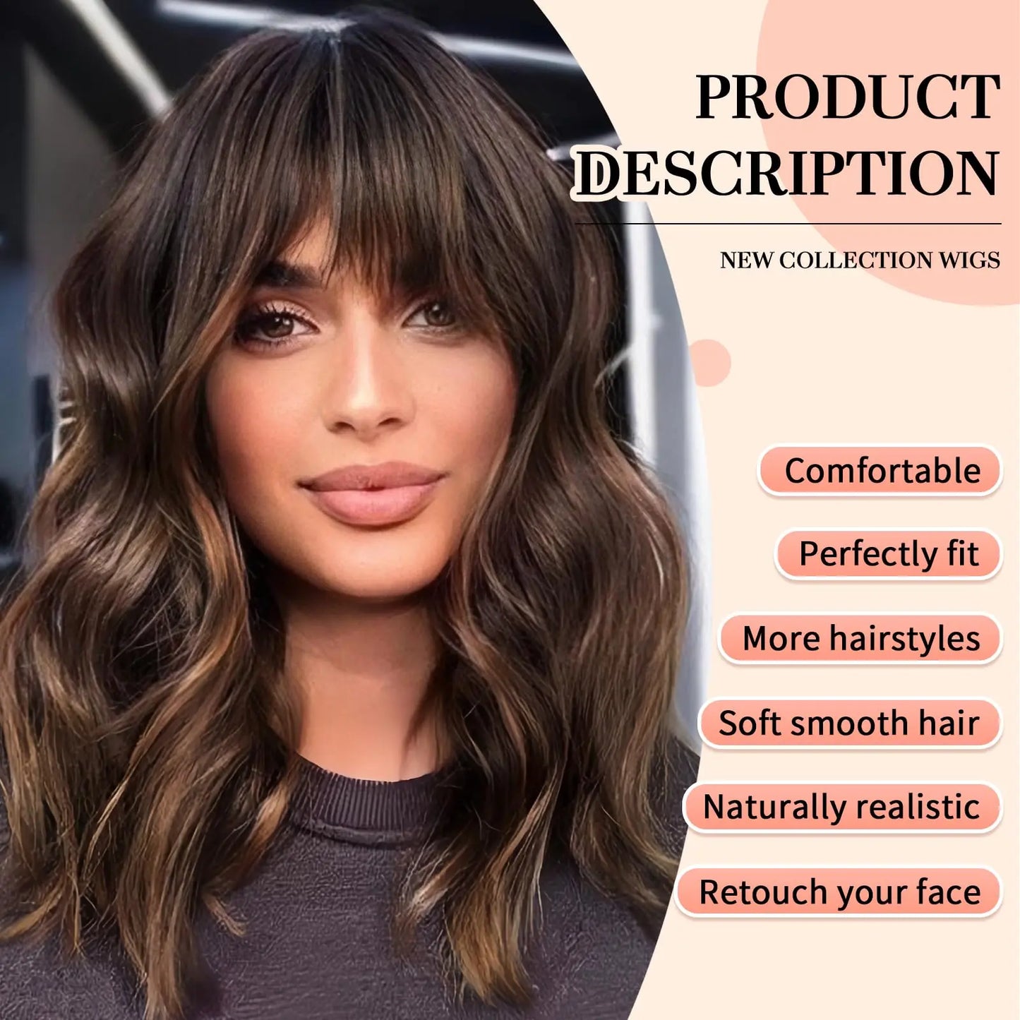 Short Brown Highlight Bob Wig