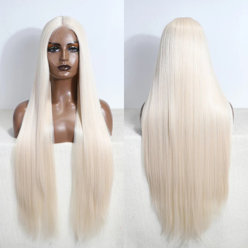 Long Straight Blonde Synthetic Wig