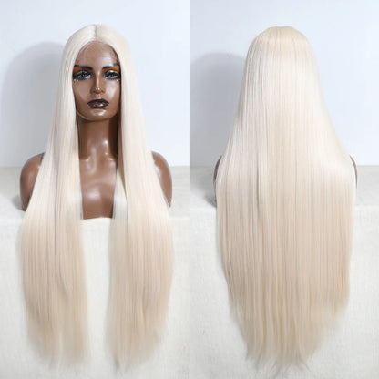 Long Straight Blonde Synthetic Wig