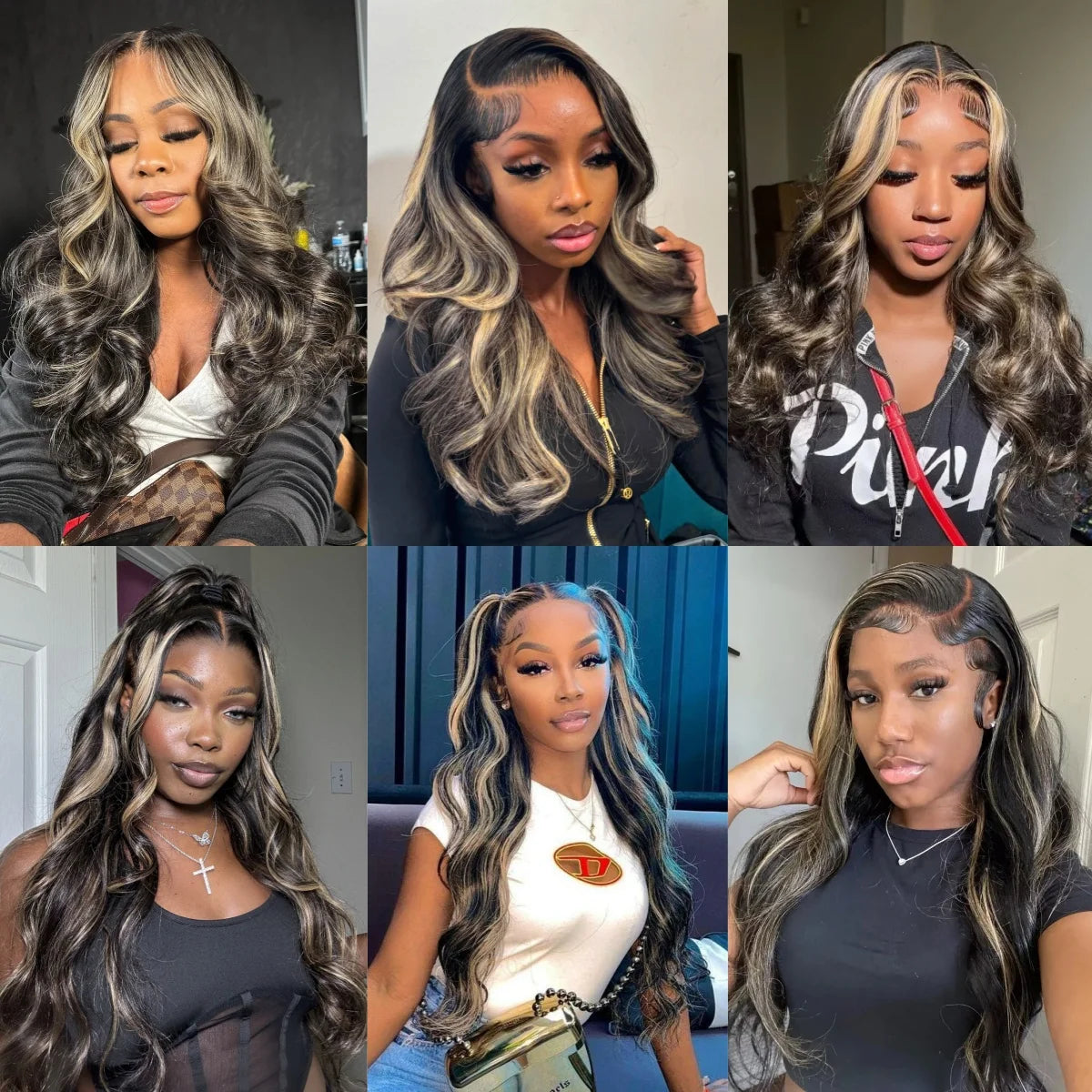 Blonde Highlight Body Wave Lace Wig